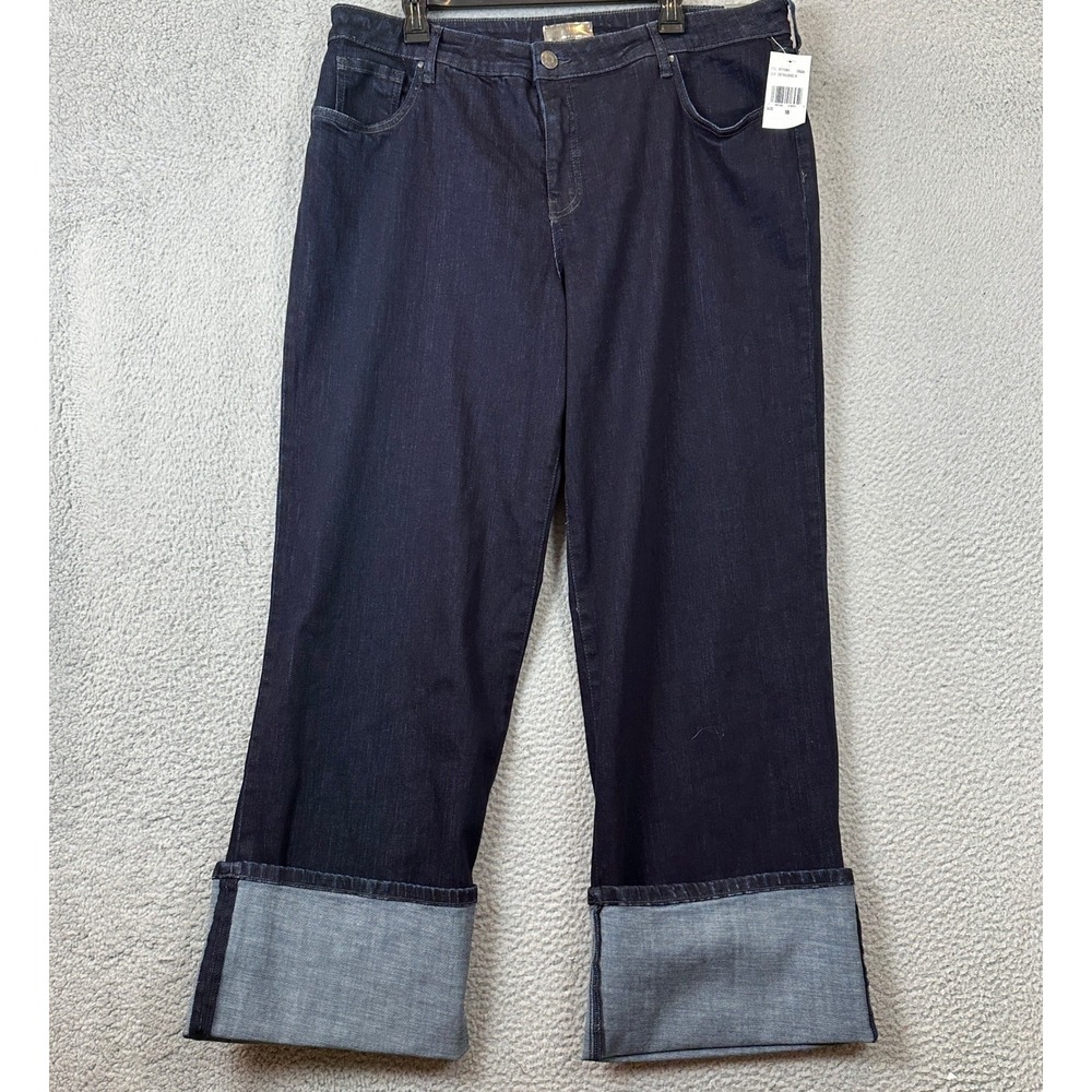 NEW KUT from the Kloth Jeans Women 18 Charlotte Fab Ab Wide Leg Blue Denim Pants